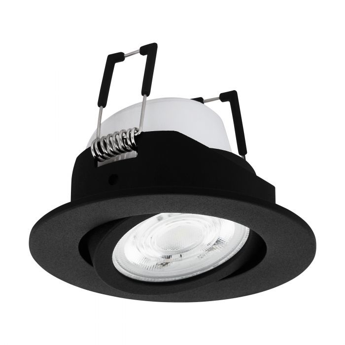 Eglo Faretto da Incasso Saliceto-Z in Alluminio Nero, Ø 88 mm, LED 4,7W Dimmerabile con Controllo App e Vocale