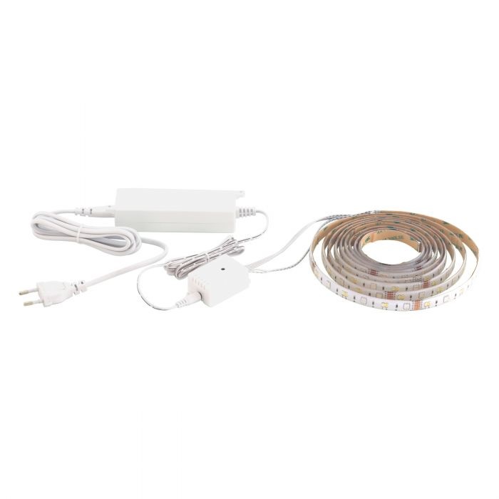EGLO Stripe-Z Striscia LED 5m, ZigBee, Controllo Vocale, Colore Regolabile, Dimmerabile, Autoadesiva, Policarbonato Bianco, 11W