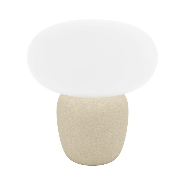 Eglo Lampada da Tavolo Cahuama E27 - Marrone Chiaro, H: 30 cm, Ø: 27.5 cm con Interruttore via Cavo