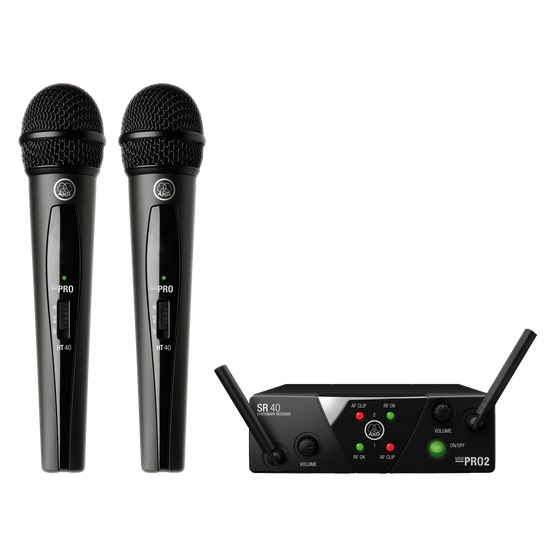 AKG WMS40 Mini Dual Vocal Set - Doppio Radiomicrofono per Voce con Frequenza ISM2/3