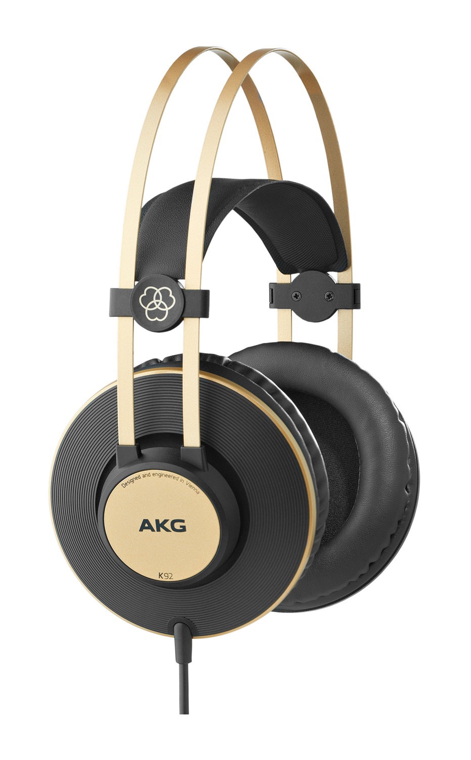 AKG K92 Cuffie Cablato Circumaurale Chiuse per Musica Nero/Oro con Driver da 40mm