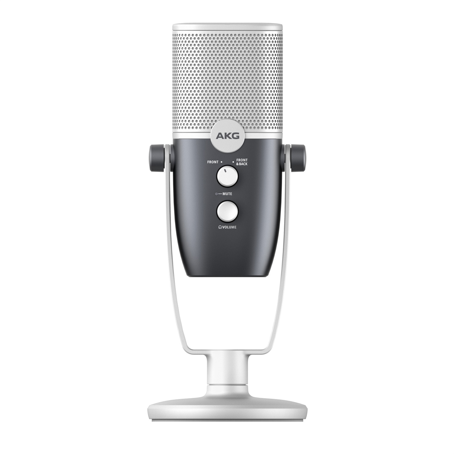 AKG Pro Audio Ara Microfono Professionale a Condensatore USB-C - Doppio Schema per Podcast, Video Blogging, Gaming e Streaming - Blu e Argento