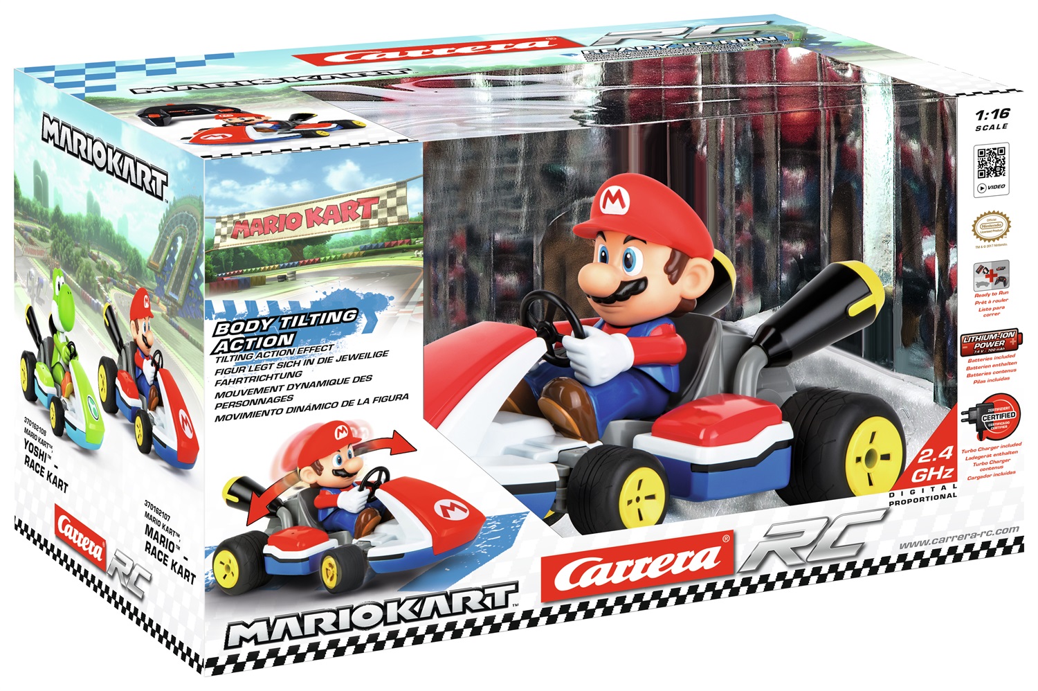 Carrera Mario Kart 2.4 GHz - Modellino Radiocomandato con Suoni e Movimento Dinamico, Scala 1:16, Età 6