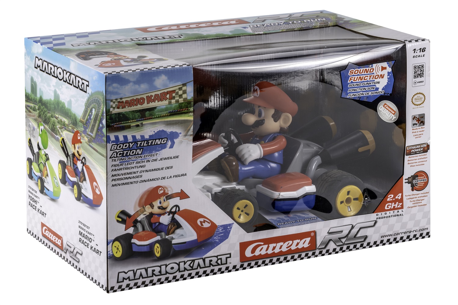Carrera Mario Kart 2.4 GHz - Modellino Radiocomandato con Suoni e Movimento Dinamico, Scala 1:16, Età 6