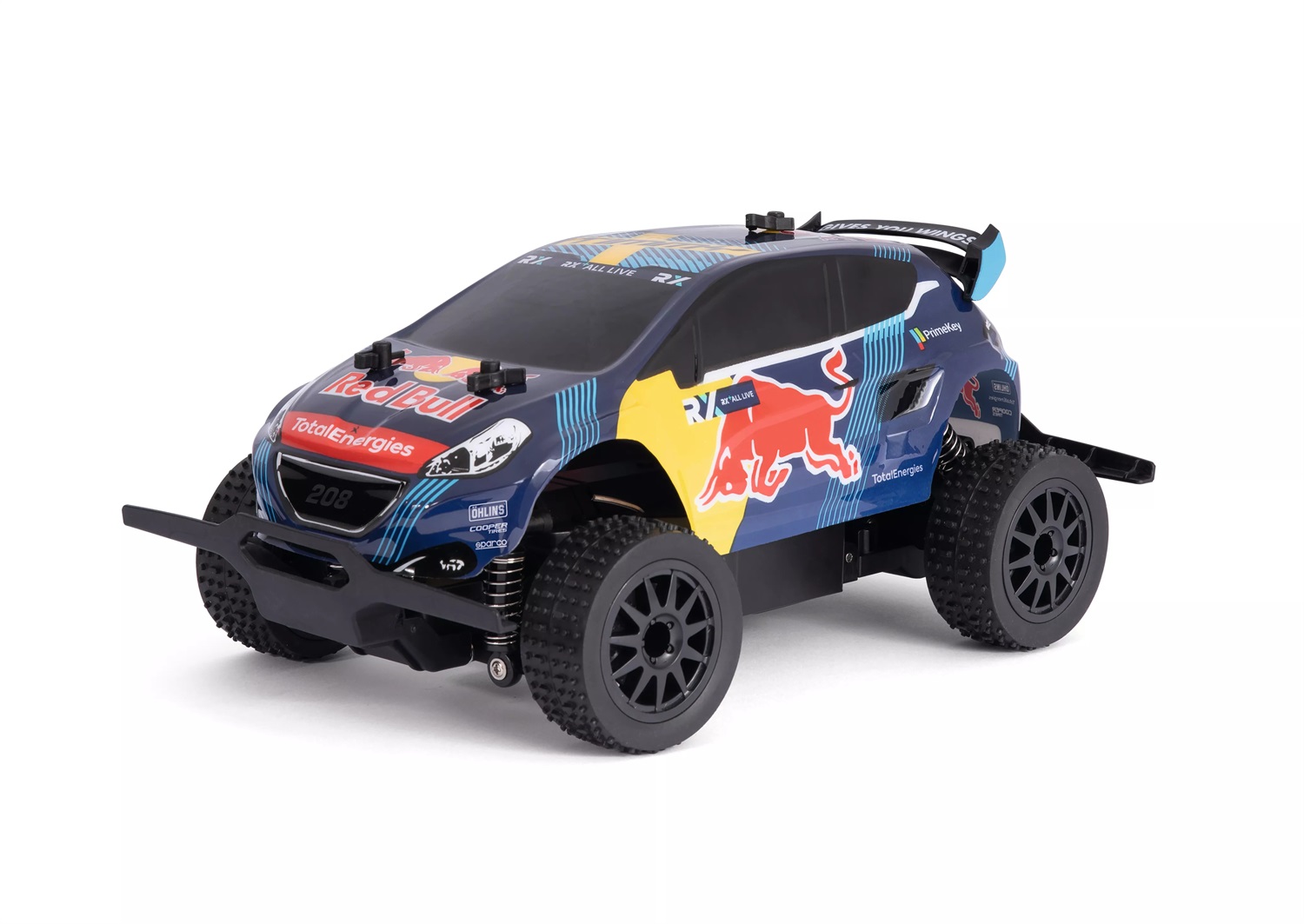 Carrera Auto Radiocomandata Red Bull Peugeot WRX 208 Rallycross 2,4 GHz - Velocità fino a 25 km/h, Tempo di viaggio 20 min