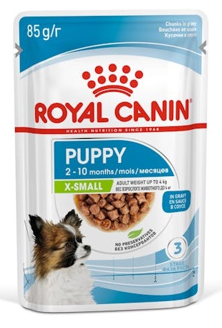 Royal Canin X-Small Puppy Cibo Umido per Cuccioli di Razze Molto Piccole - Bocconcini in Salsa - 85 g