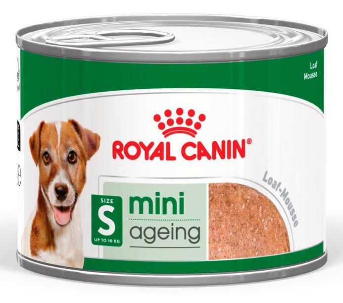 Royal Canin Mini Ageing Paté Umido per Cani Anziani - Lattina da 195 g, Alimento Completo per Cani di Piccola Taglia (fino a 10 kg), Oltre 8 Anni