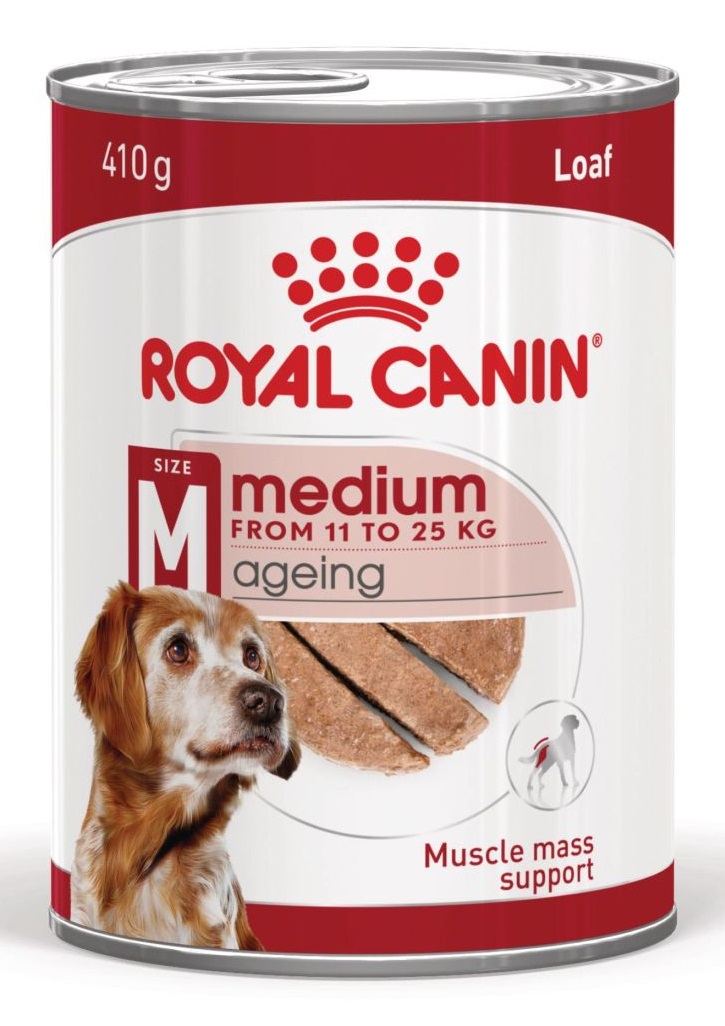 Royal Canin Medium Ageing Lattina 410g - Alimento Umido Completo per Cani Anziani di Taglia Media (11-25 kg) oltre 7 anni
