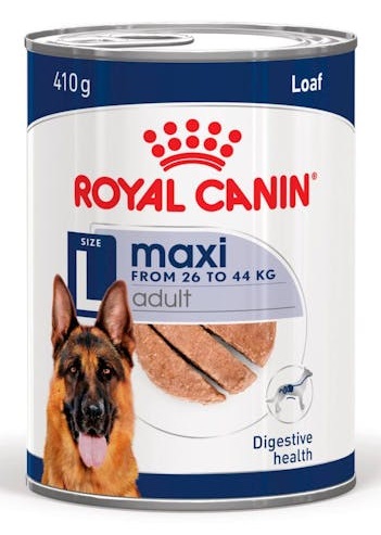 Royal Canin Maxi Adult Cibo Umido per Cani di Taglia Grande - Lattina da 410 g, Alimento Completo per Cani Adulti (26-44 kg, 15 mesi - 5 anni)