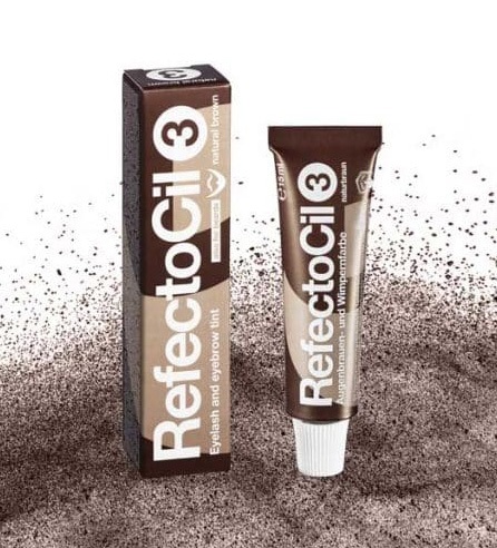 RefectoCil Tinta per Ciglia e Sopracciglia 15 ml - Colore Marrone Naturale 3, Effetto Lucido e Duraturo