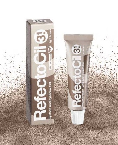 RefectoCil Tinta per Sopracciglia e Ciglia 15 ml - Marrone Chiaro (3.1) - Durata Fino a 6 Settimane, Adatta per Occhi Delicati