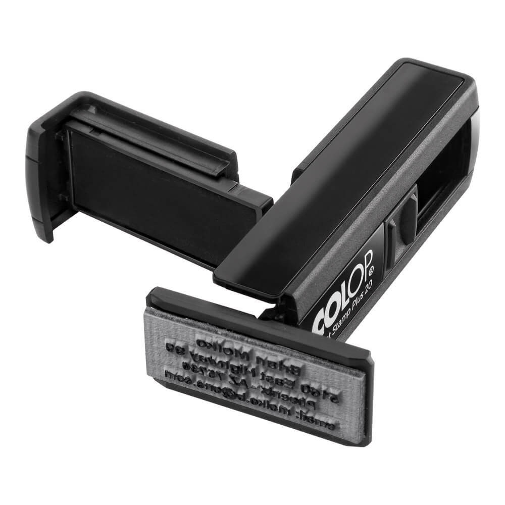 COLOP Pocket Stamp Plus 20 - Timbro Autoinchiostrante Nero 14x38mm con 4 Righe Personalizzabili