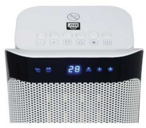 SHX Termoventilatore Ceramico PTC 2000W con Display, 3 Livelli di Potenza e Filtro Aria, Bianco/Nero