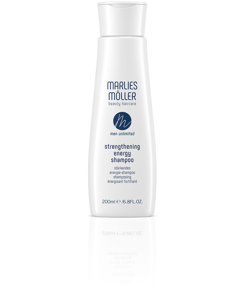 Marlies Möller Men Unlimited Strengthening Energy Shampoo 200 ml - Shampoo rinforzante ed energetico per tutti i tipi di capelli con pantenolo e Phyto-Cell-Complex