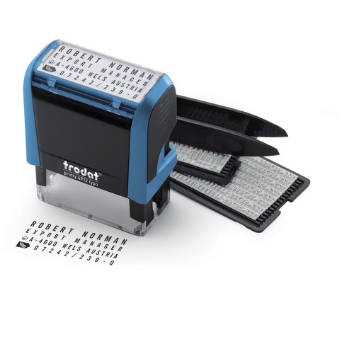 Trodat Printy Typo 4.0 - Timbro autocomponibile 58x22 mm, 5 righe, con cartuccia di ricambio e caratteri