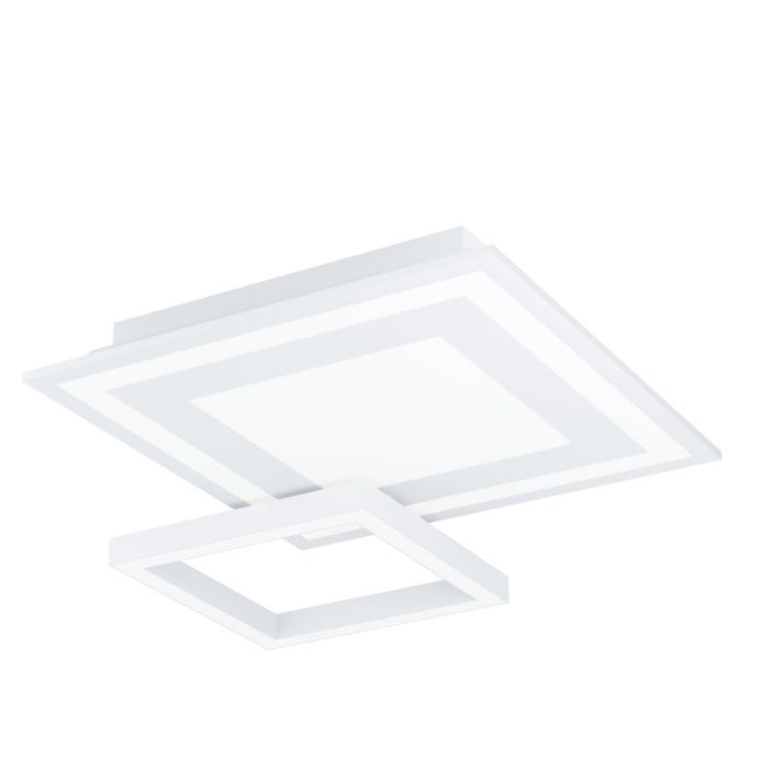 EGLO Savatarila-Z Lampada da Soffitto LED Dimmerabile in Metallo Bianco - 45x45 cm, 4X2,7W, Controllo Vocale e App, IP20