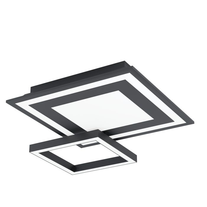 Eglo Savatarila-Z Plafoniera LED Smart Home Nero - Dimmerabile, Colore Luce Regolabile, Controllo Vocale e App