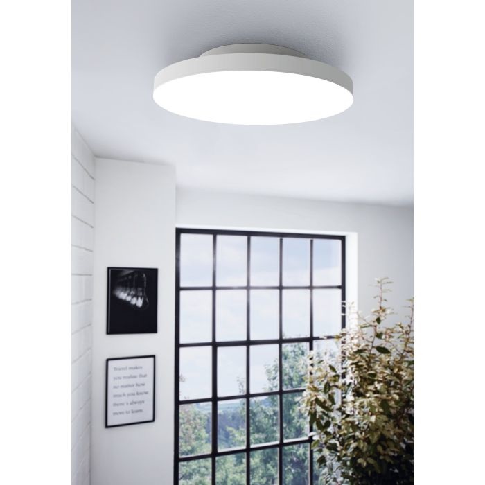 EGLO TURCONA-Z Lampada Smart da Soffitto Ø 45 cm - Bianco, Dimmerabile, Controllo Vocale e App