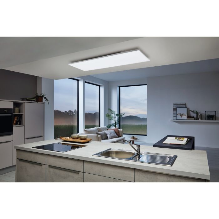EGLO Turcona-Z Lampada da Soffitto LED 120 x 30 cm, Dimmerabile, ZigBee, Controllo Vocale e App, Colore Luce Regolabile