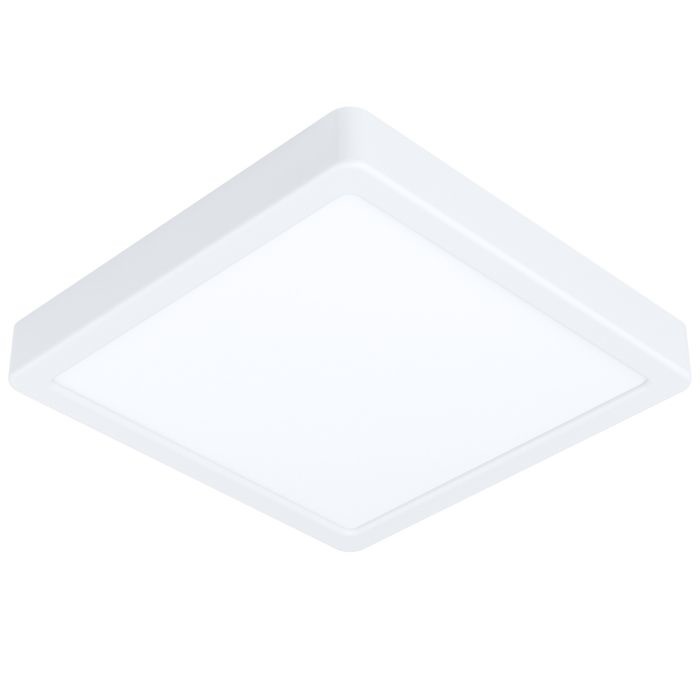 EGLO Fueva-Z Lampada da Soffitto LED Smart Home, Quadrata 21x21 cm, Dimmerabile, Colore della Luce Regolabile, Controllo Vocale, IP44, Metallo Bianco