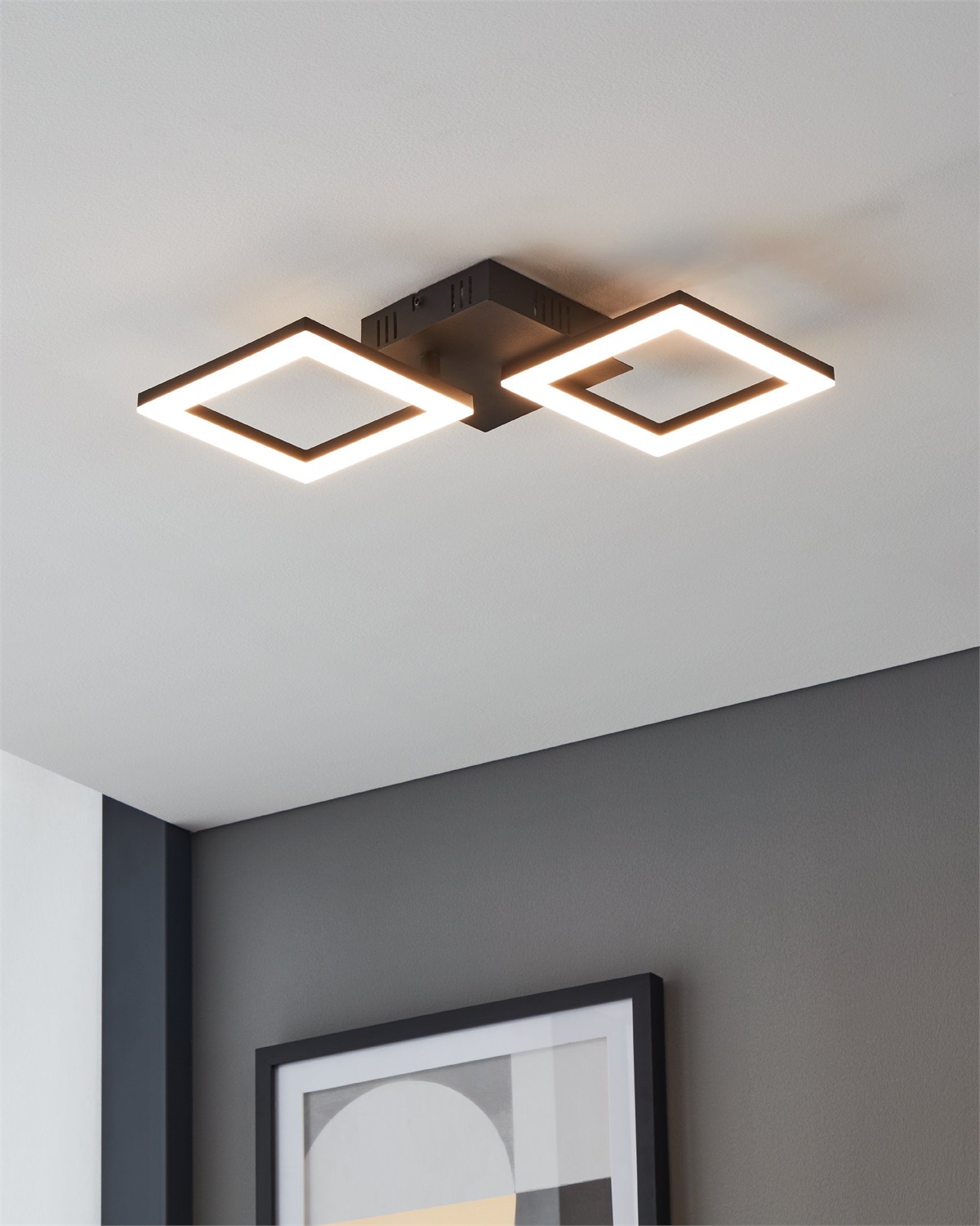 EGLO Paranday-Z Illuminazione da Soffitto LED Smart Home 15,5 W con Controllo Vocale Alexa, Colore Luce Regolabile, Dimmerabile, 47 x 23 cm