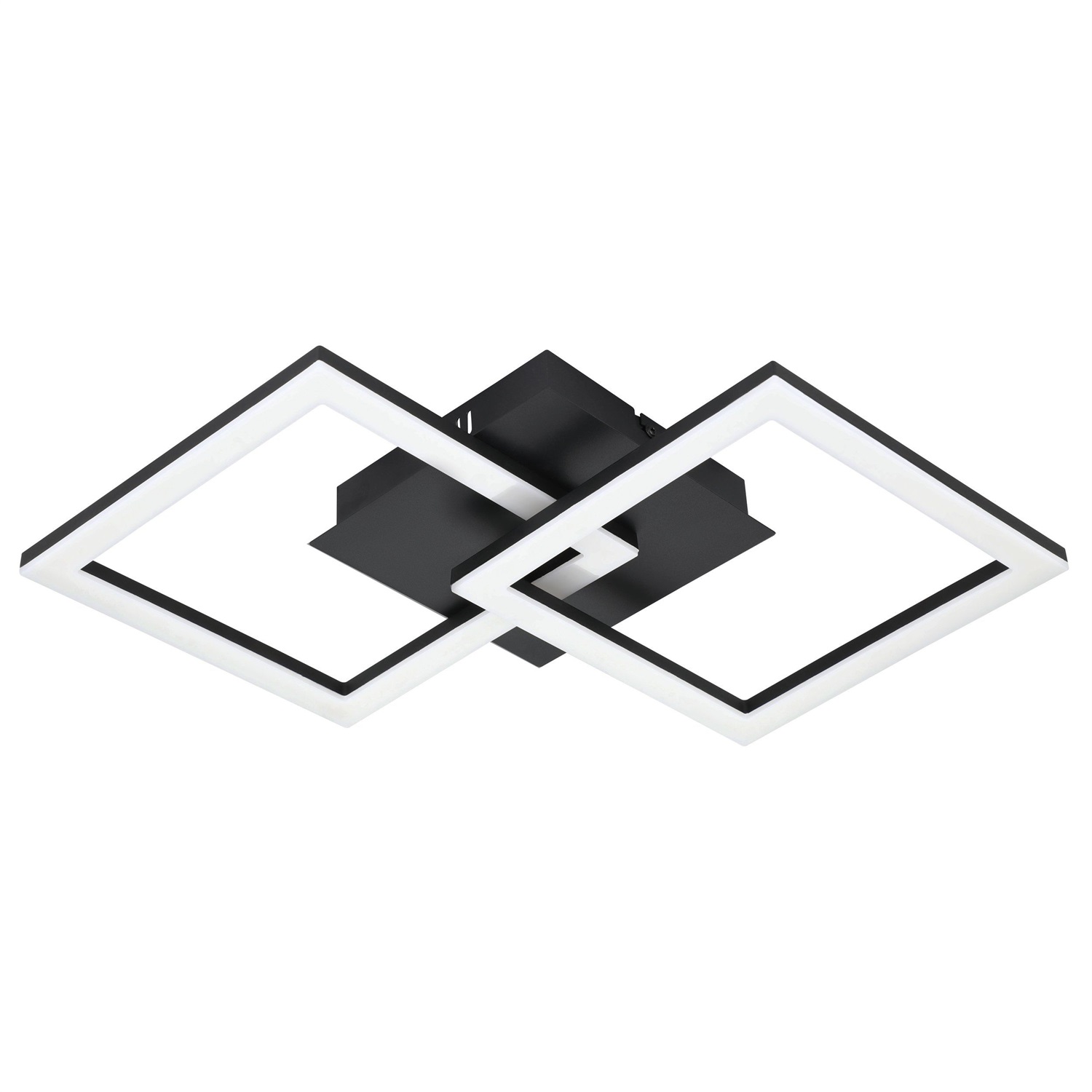 EGLO PARANDAY-Z Lampada a Soffitto LED 21,5 W Smart Home con ZigBee e Controllo Vocale Alexa, Colore Luce Regolabile, Dimmerabile, Design in Acciaio Nero e Plastica Bianca, 53 x 31 cm