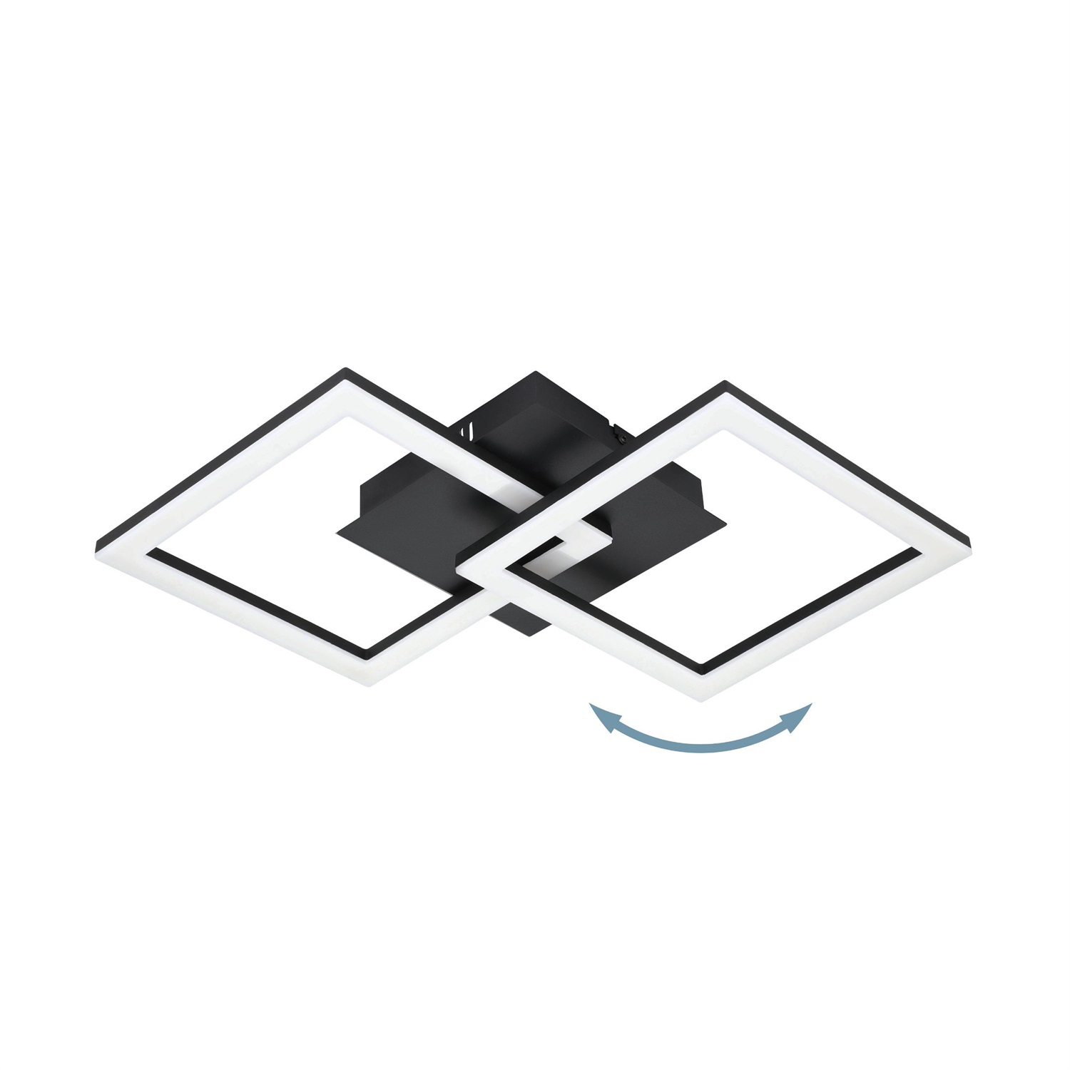 EGLO PARANDAY-Z Lampada a Soffitto LED 21,5 W Smart Home con ZigBee e Controllo Vocale Alexa, Colore Luce Regolabile, Dimmerabile, Design in Acciaio Nero e Plastica Bianca, 53 x 31 cm