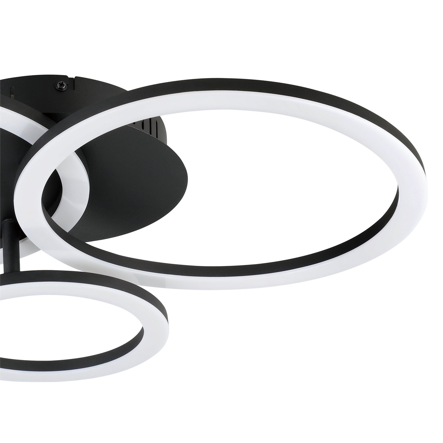 Eglo Paranday-Z Lampada a Soffitto LED 33W, Smart-Home ZigBee, Controllo Vocale Alexa, Colore Luce Regolabile, Dimmerabile, Bianco e Nero, 55 x 45 cm