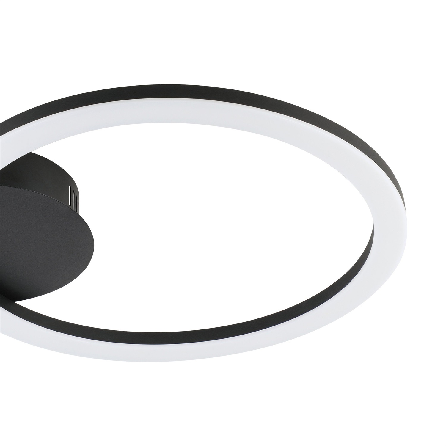 EGLO Parrapos-Z Lampada da Soffitto LED 12 W Smart-Home con ZigBee, Controllo Vocale Alexa, Colore Luce Regolabile, Dimmerabile, Plafoniera Bianco e Nero, 34 x 30 cm