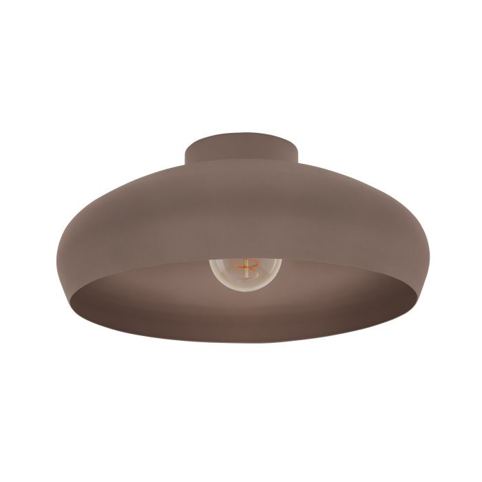 EGLO MOGANO Lampada da Soffitto Rotonda in Metallo Moka, Stile Vintage e Scandinavo, 1 Luce E27