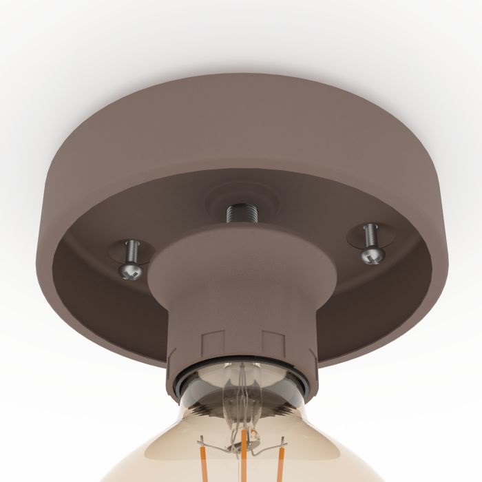 EGLO MOGANO Lampada da Soffitto Rotonda in Metallo Moka, Stile Vintage e Scandinavo, 1 Luce E27