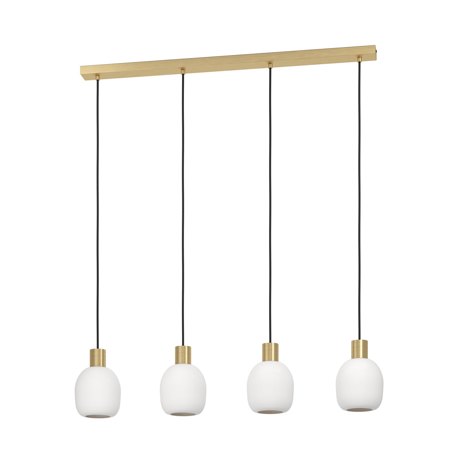 EGLO Manzanares Lampada a Sospensione E27 4x40W Oro e Vetro Opaco Dimmerabile 97cm