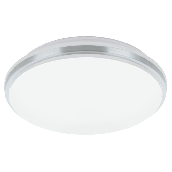 Eglo Pinetto Plafoniera LED 15,6W Ø340mm Bianco Cromo Neutro IP44 per Esterni e Interni