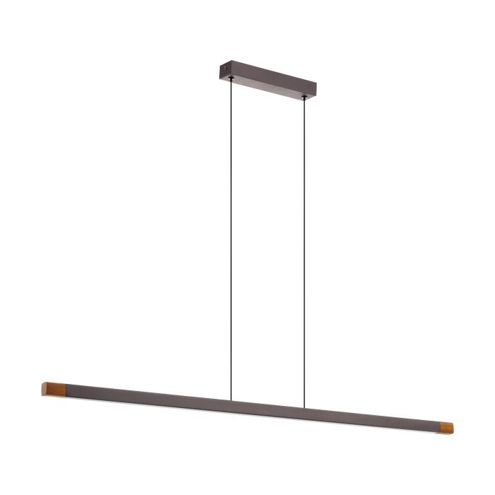 EGLO LISCIANA Lampada a Sospensione LED Dimmerabile in Acciaio e Legno, 126x110 cm, Grigia