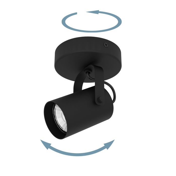 Eglo Sorego Plafoniera LED GU10 Dimmerabile 1x3W Faretto Orientabile Nero