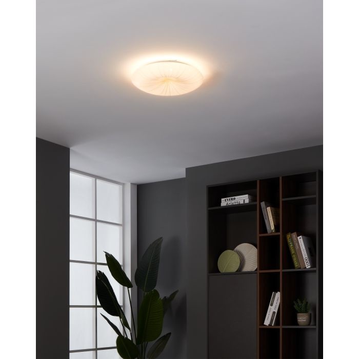 Eglo Plafoniera Nieves 1 LED 10W Ø 31 cm in Acciaio Bianco e Oro, Luce Calda 3000K