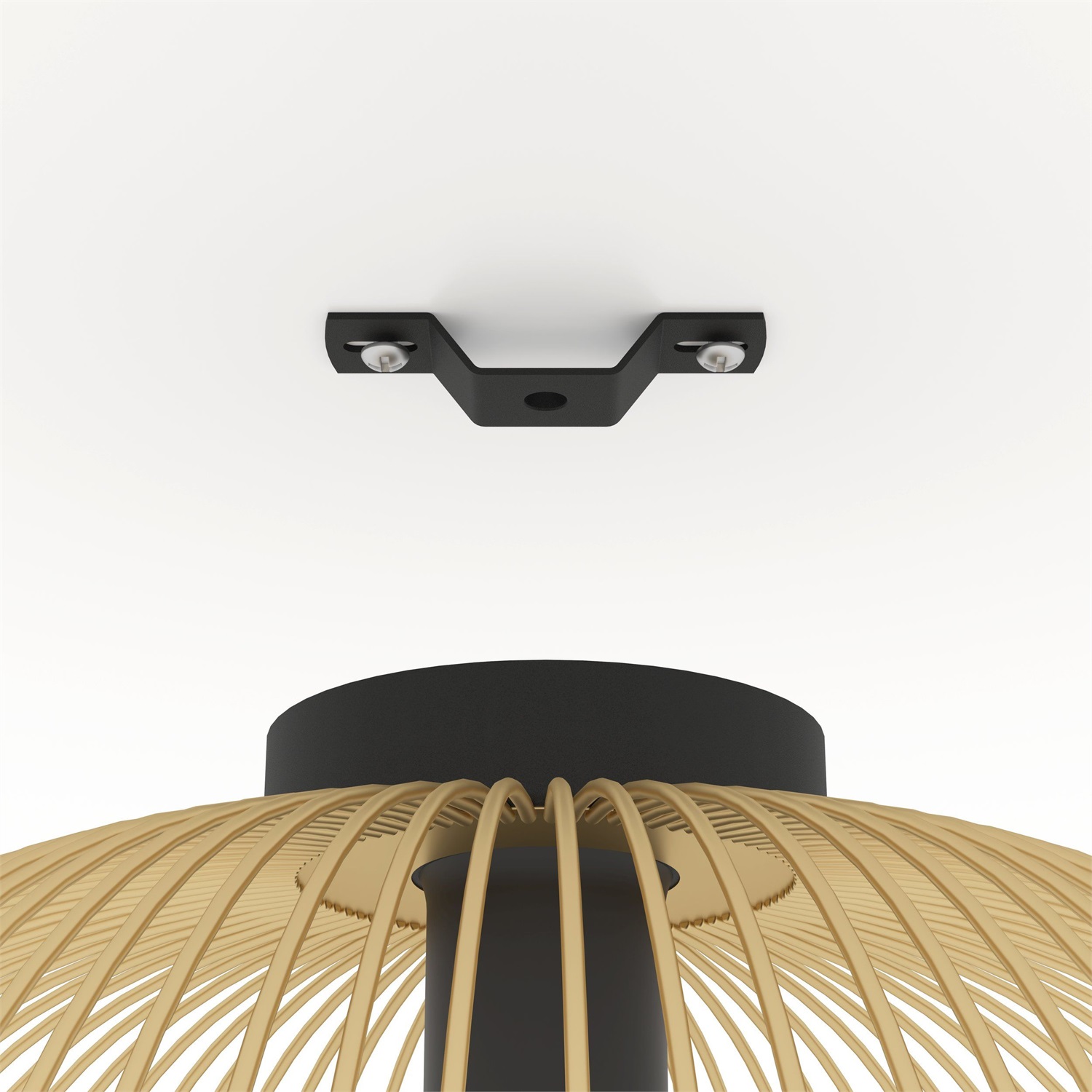 Eglo Venezuela Lampada da Soffitto Elegante in Metallo Nero e Oro con Paralume in Fili d'Oro, Attacco E27, 40 W
