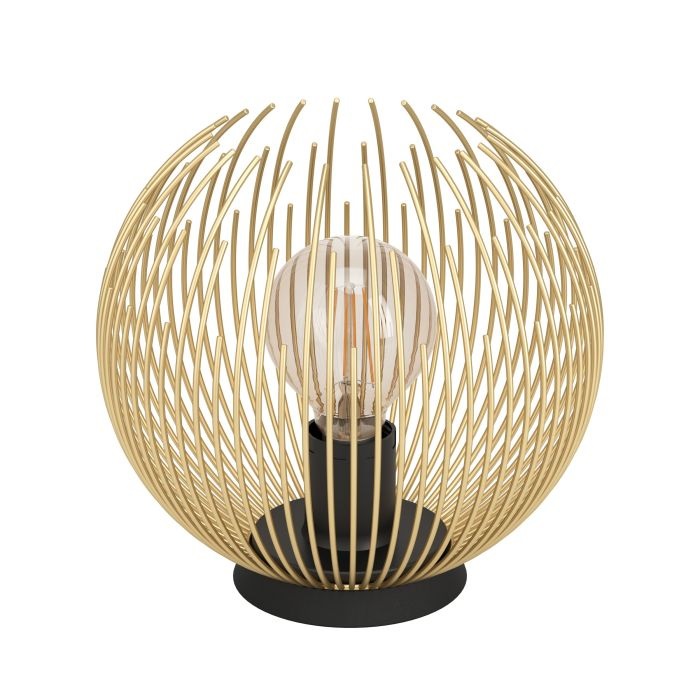 Eglo Venezuela Lampada da Tavolo E27 40W in Acciaio Nero e Oro - Decorativa per Camera da Letto e Soggiorno