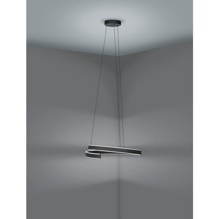 EGLO Andabaia-Z Lampada a Sospensione LED in Metallo Nero, 42,5W, ZigBee, Controllo App e Alexa, Colore Luce Regolabile e Dimmerabile