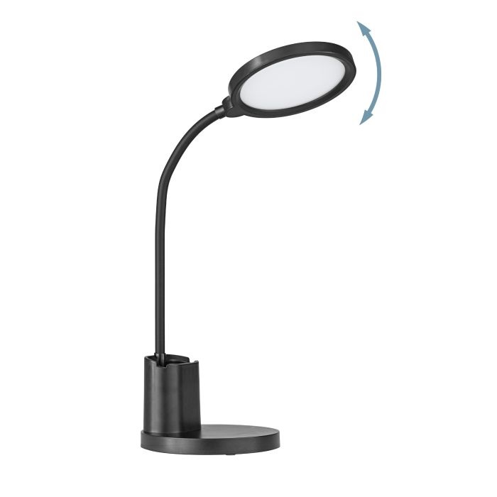 EGLO Brolini Lampada da Tavolo LED Ricaricabile in Plastica Nera, Colore Luce Regolabile, Dimmerabile, 300 Lumen