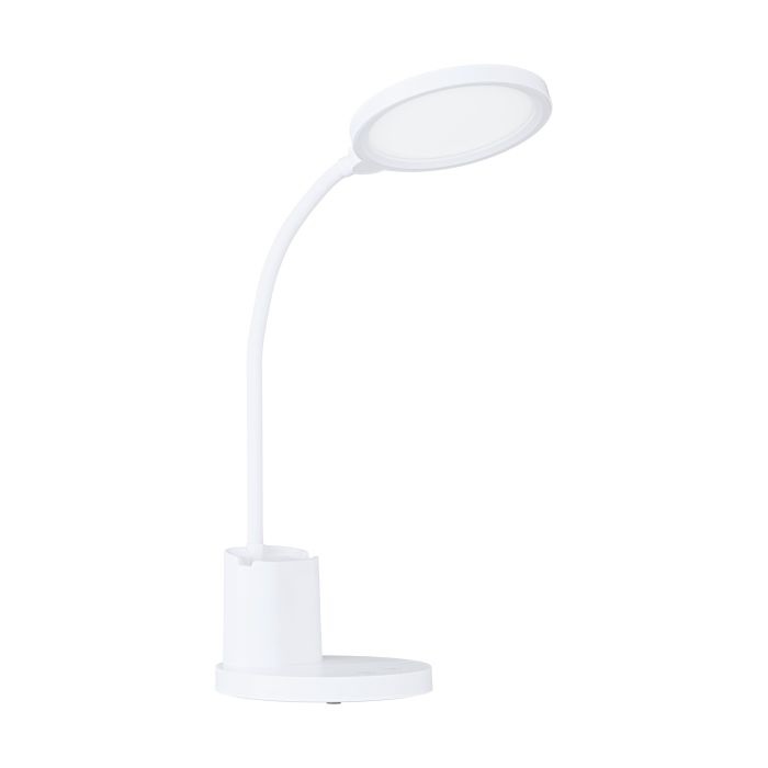 EGLO Lampada da Tavolo a LED Brolini - Ricaricabile, Dimmerabile, Colore Luce Regolabile, Supporto per Telefono
