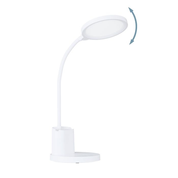 EGLO Lampada da Tavolo a LED Brolini - Ricaricabile, Dimmerabile, Colore Luce Regolabile, Supporto per Telefono