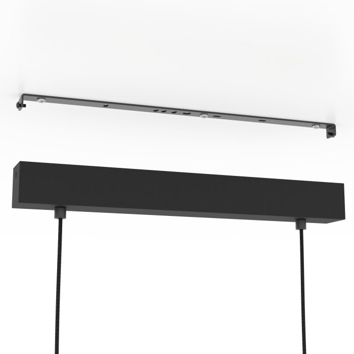 Eglo Libertad 1 - Lampada a Sospensione per Tavolo da Pranzo a 3 Luci con Fioriere in Legno Naturale e Metallo Nero, Attacco E27