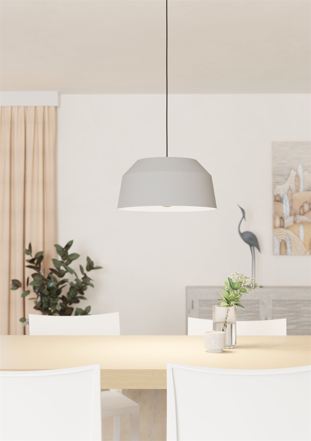 Eglo Contrisa Lampada a Sospensione Dimmerabile E27 Ø38cm Acciaio Grigio 40W