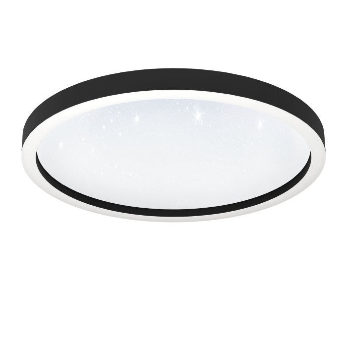 EGLO Montemorelos-Z Plafoniera LED Smart Home Dimmerabile Nero e Bianco con Effetto Cristallo, Controllo Vocale Alexa e ZigBee