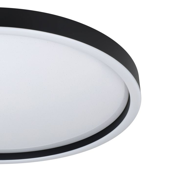 EGLO Montemorelos-Z Plafoniera LED Smart Home Dimmerabile Nero e Bianco con Effetto Cristallo, Controllo Vocale Alexa e ZigBee