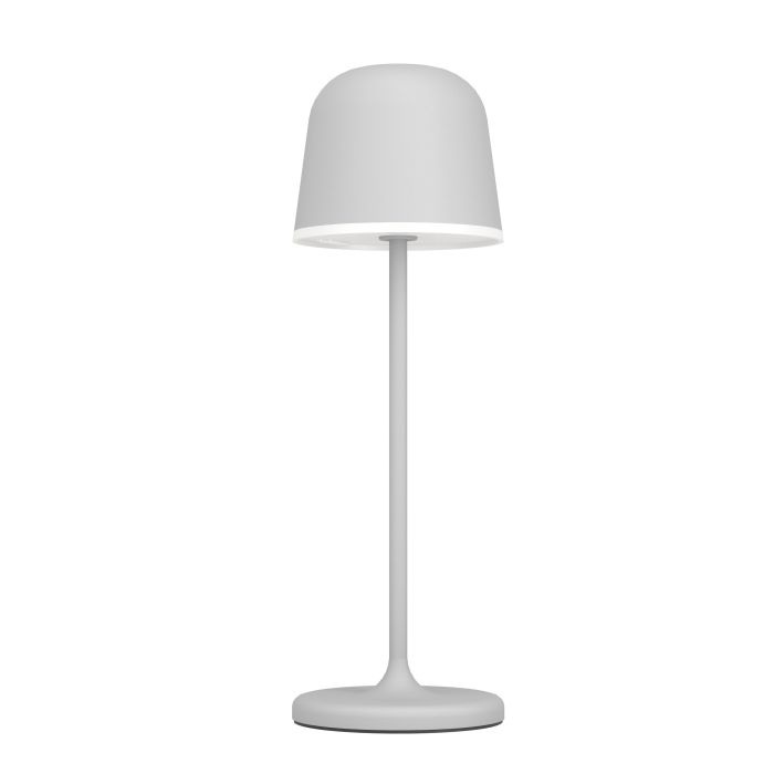 Eglo Mannera - Lampada da Tavolo Touch Dimmerabile per Esterni in Metallo Grigio e Plastica Bianca, Luce Bianco Caldo, IP54