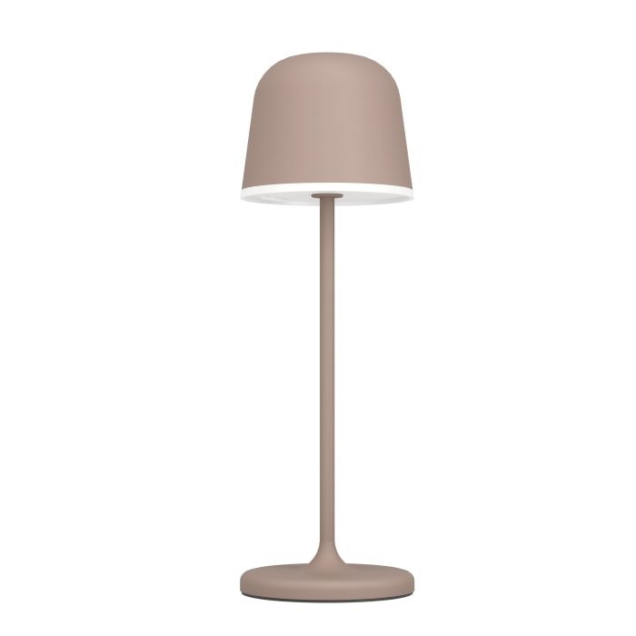 EGLO Mannera Lampada da Tavolo LED Touch Dimmerabile Senza Fili con Porta USB, Luce Bianca Calda 3000K, IP54, Struttura in Metallo Ruggine e Plastica Bianca