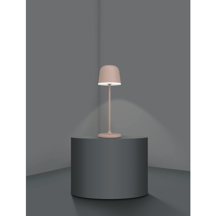 EGLO Mannera Lampada da Tavolo LED Touch Dimmerabile Senza Fili con Porta USB, Luce Bianca Calda 3000K, IP54, Struttura in Metallo Ruggine e Plastica Bianca