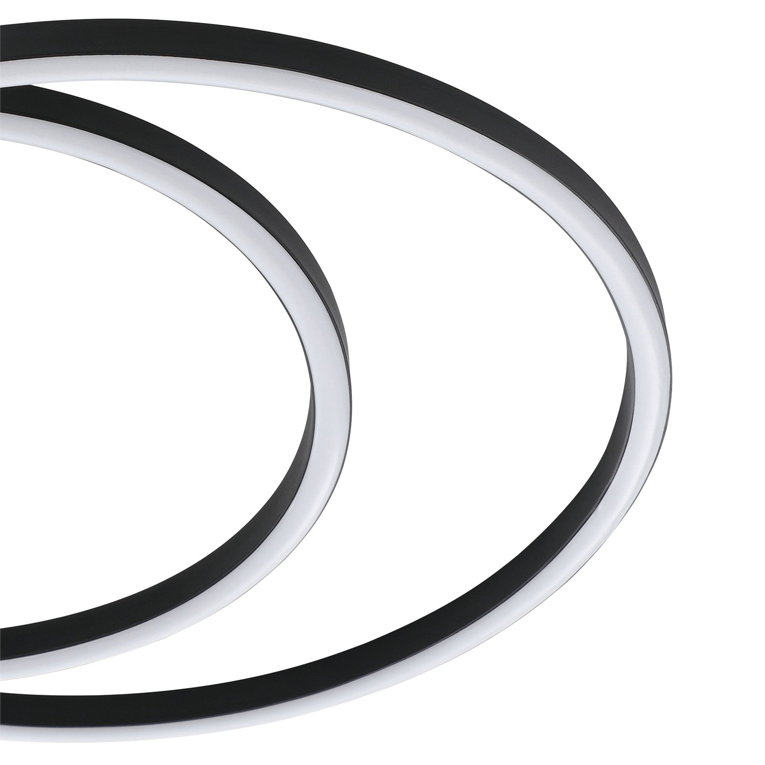 EGLO Plafoniera LED Ruotale Ø 45 cm, 36W, 4400 lumen, luce calda 3000K, struttura in alluminio e acciaio, finitura nera e bianca